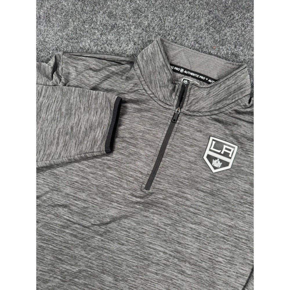 Los Angeles Kings Fanatics NHL Authentic Pro 1/4 Zip Pullover Gray 5XL